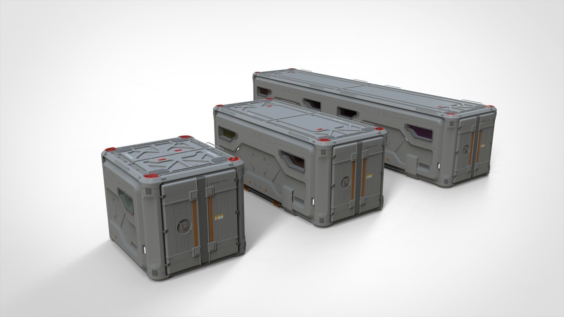 sci fi Cargo Container 2 3D model_2