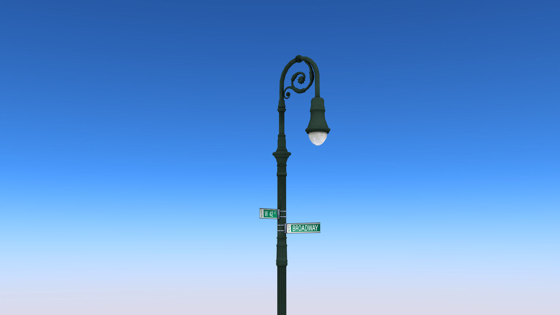 Street Lamp Low-poly 3D model_1