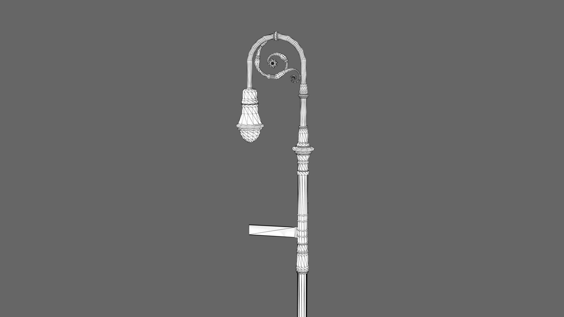 Street Lamp Low-poly 3D model_5