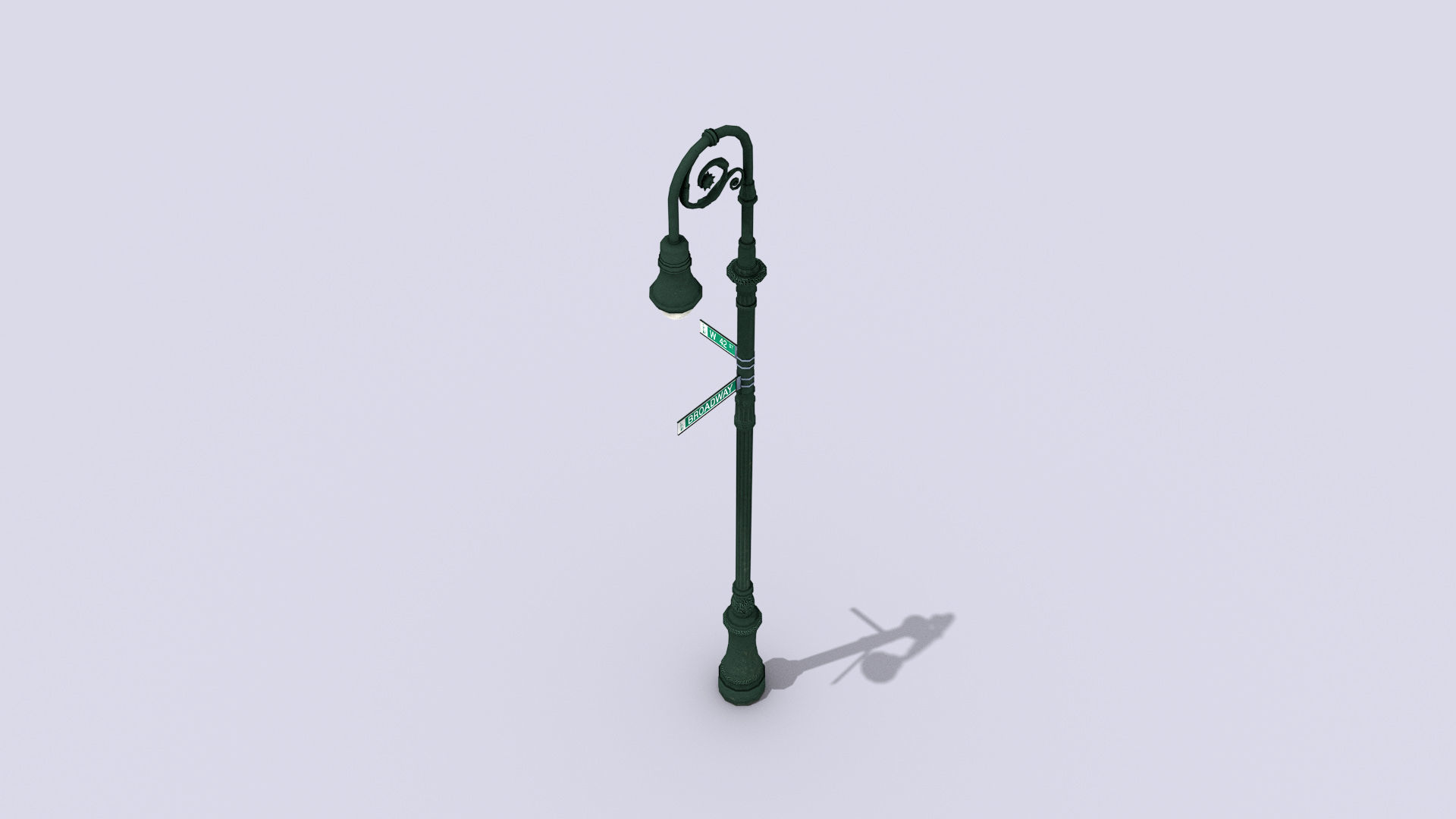 Street Lamp Low-poly 3D model_3