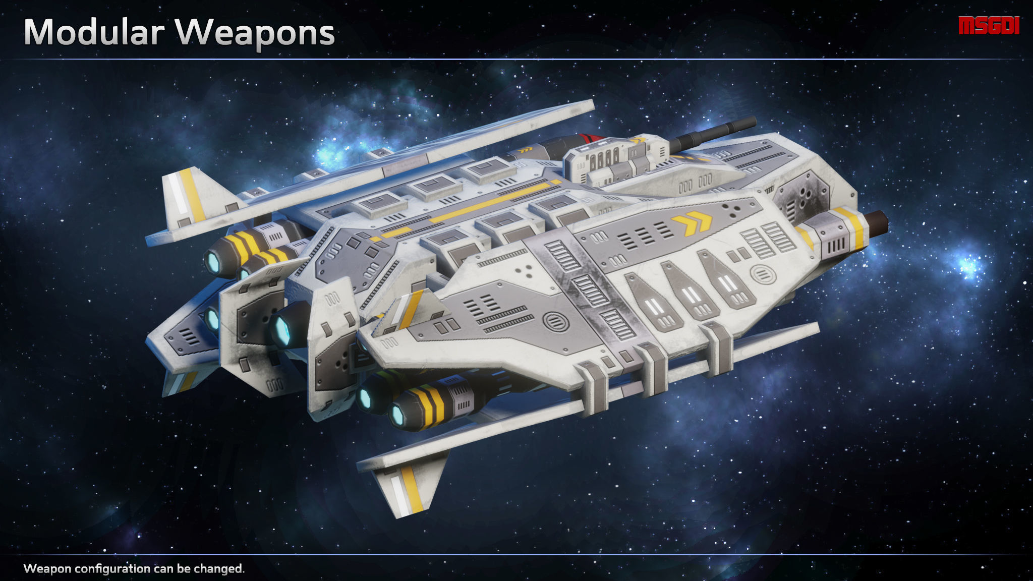 Spaceship Bombers Gunships Low-poly 3D model_7