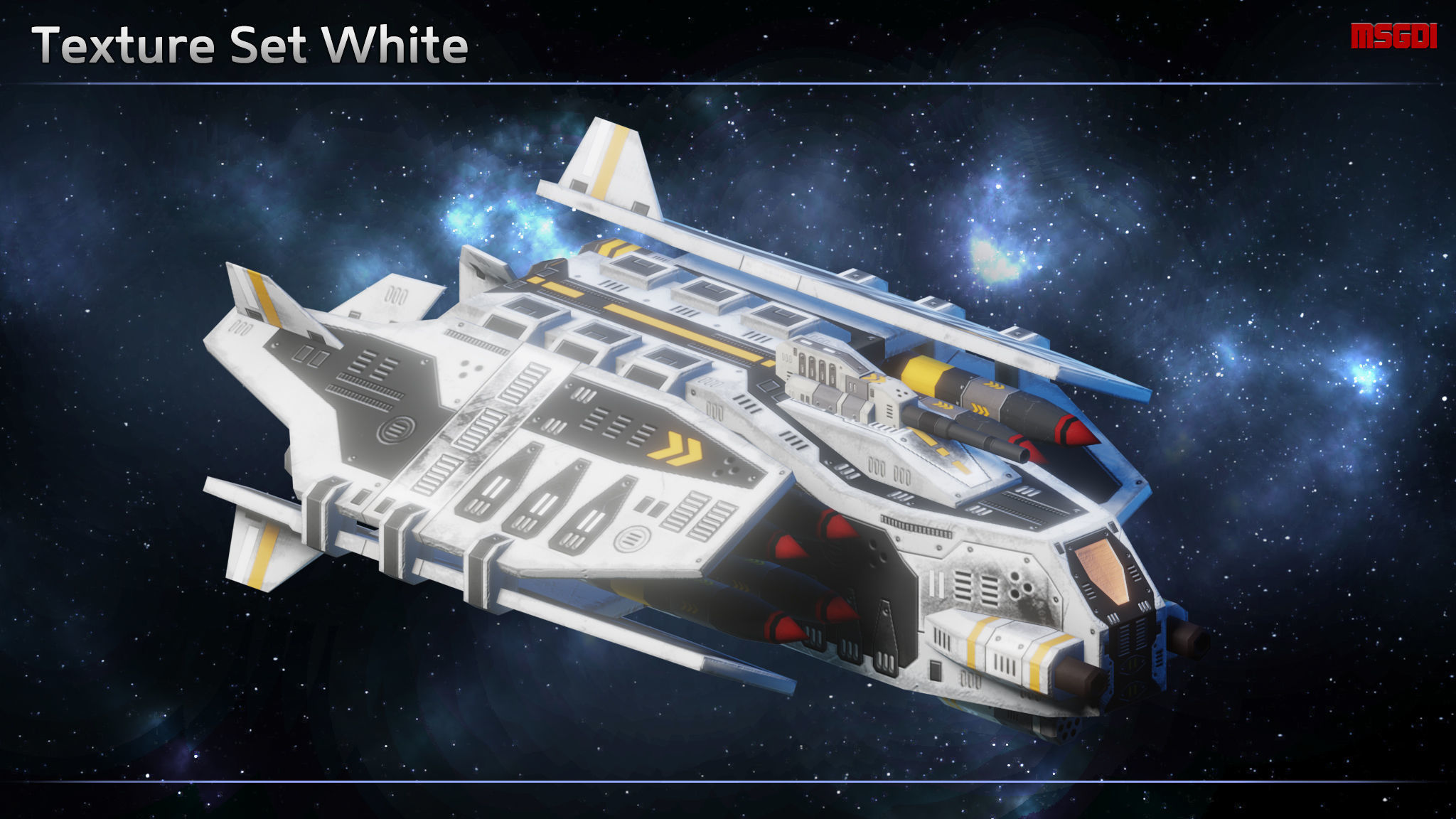 Spaceship Bombers Gunships Low-poly 3D model_12