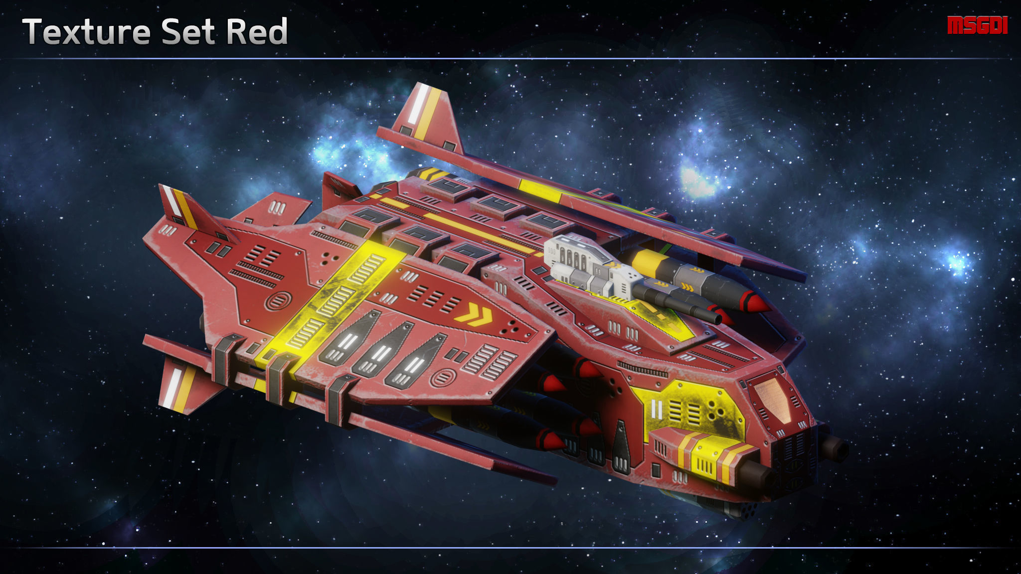 Spaceship Bombers Gunships Low-poly 3D model_11