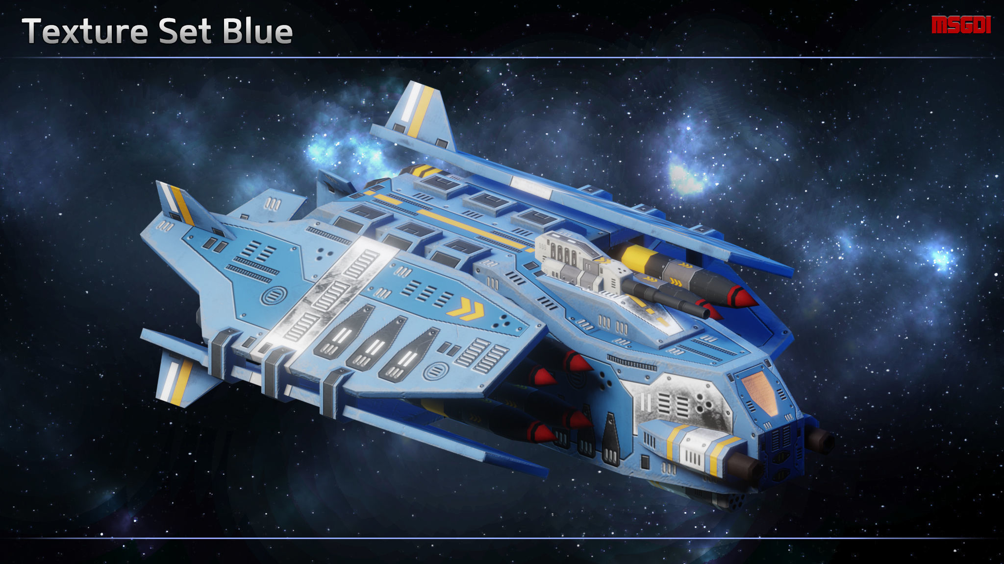 Spaceship Bombers Gunships Low-poly 3D model_8