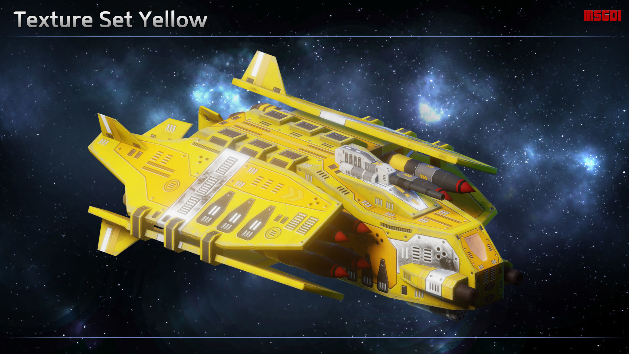 Spaceship Bombers Gunships Low-poly 3D model_13
