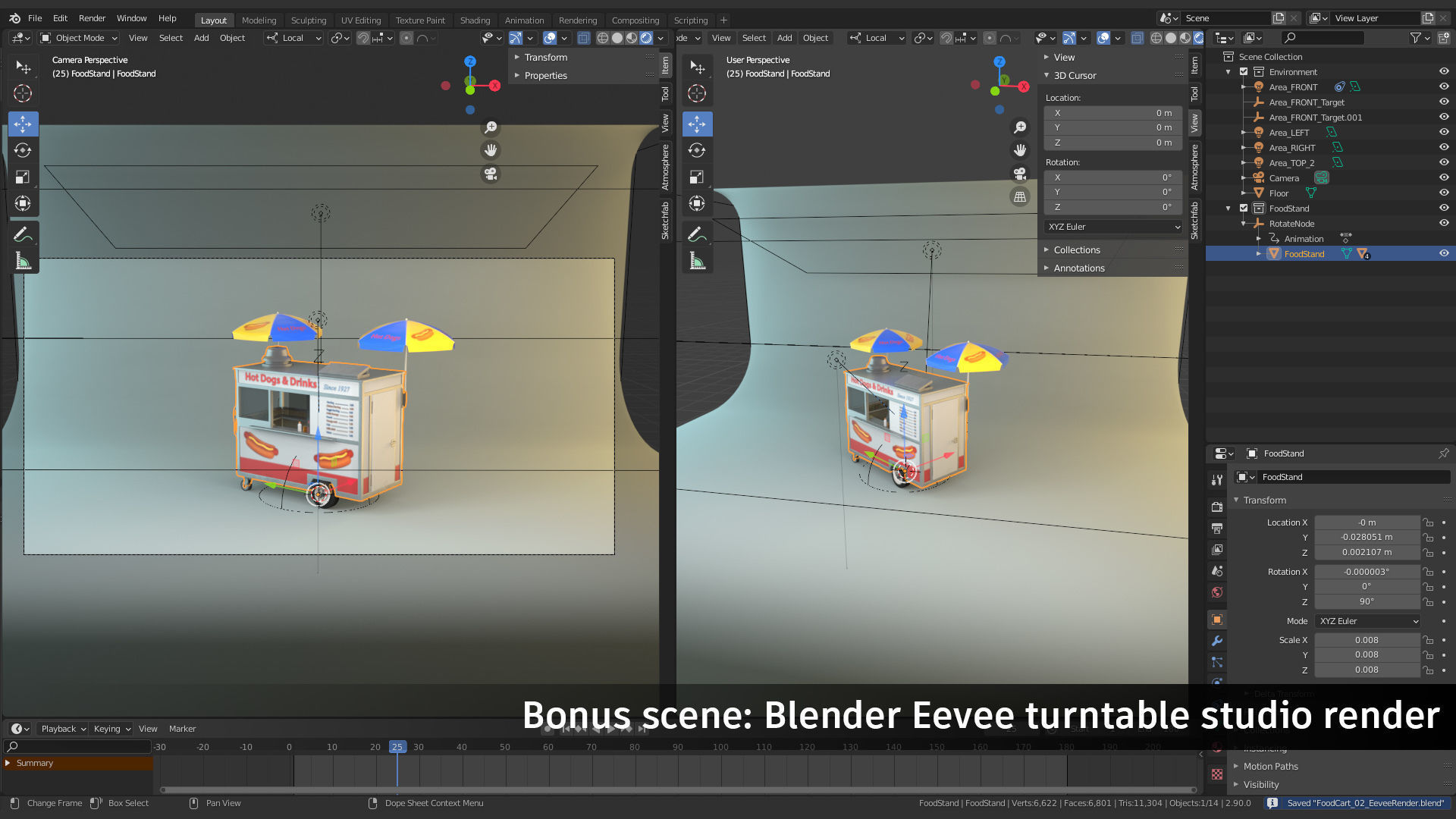 Food Cart Low-poly 3D model_7