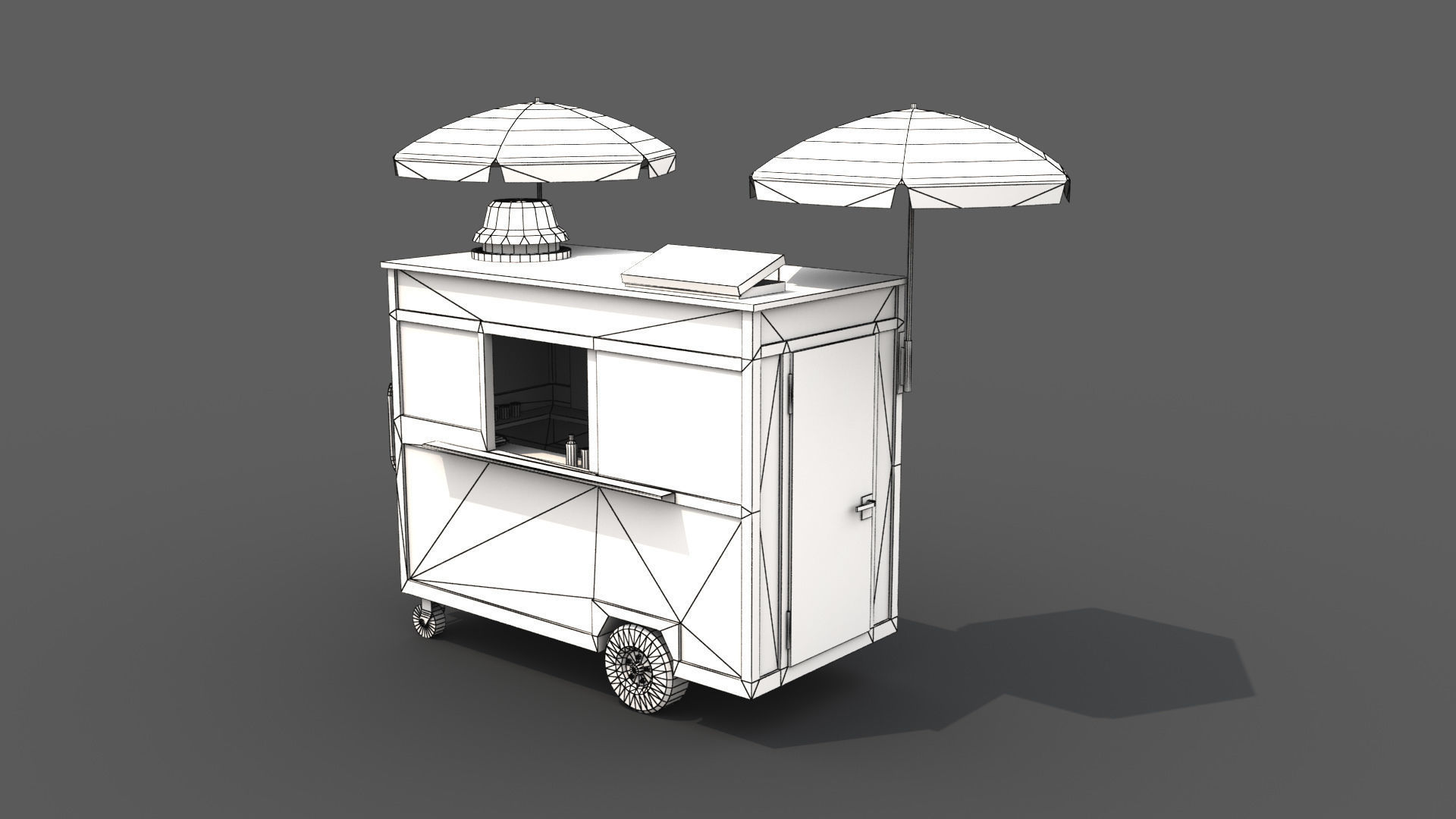 Food Cart Low-poly 3D model_8
