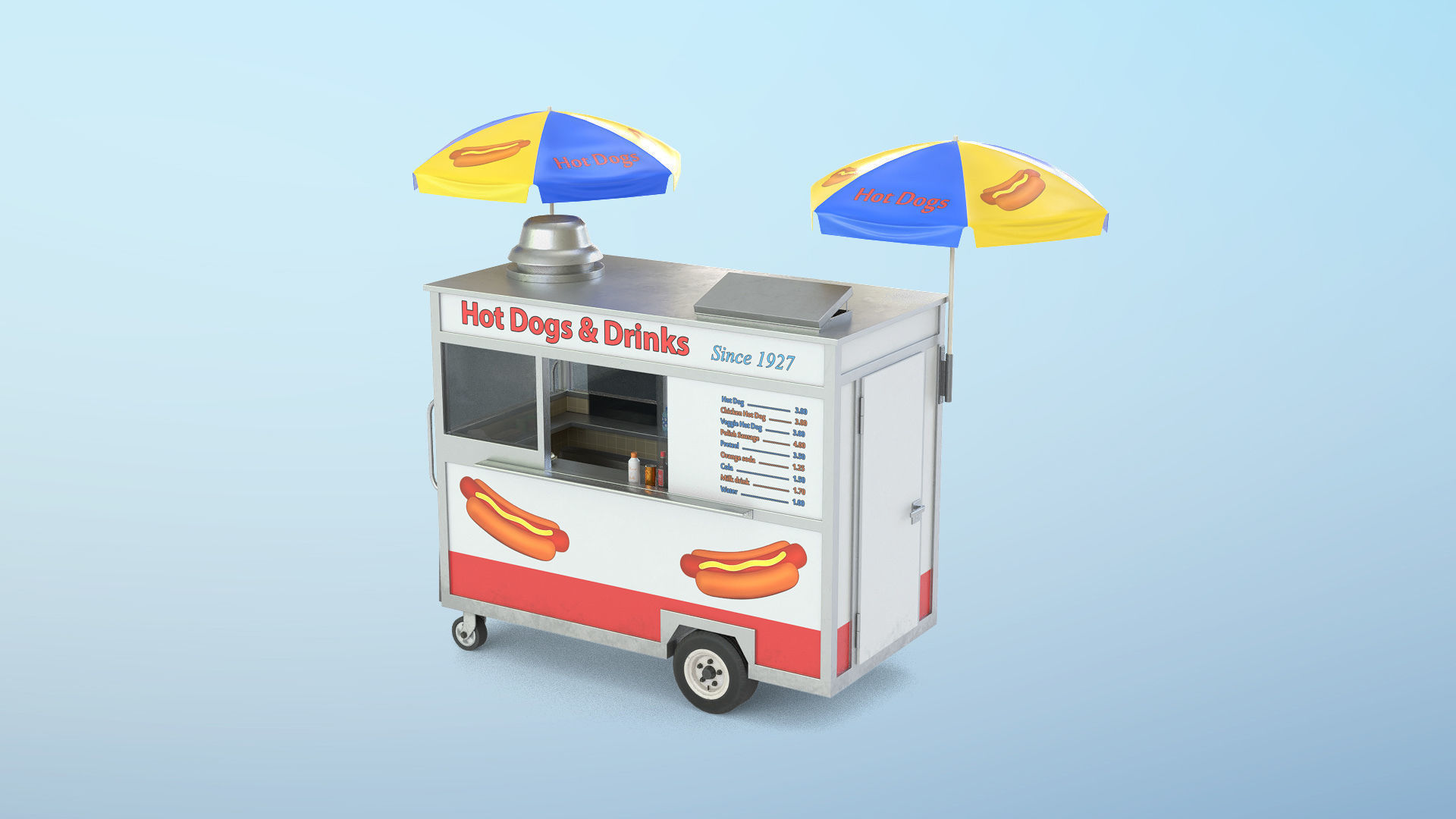 Food Cart Low-poly 3D model_4