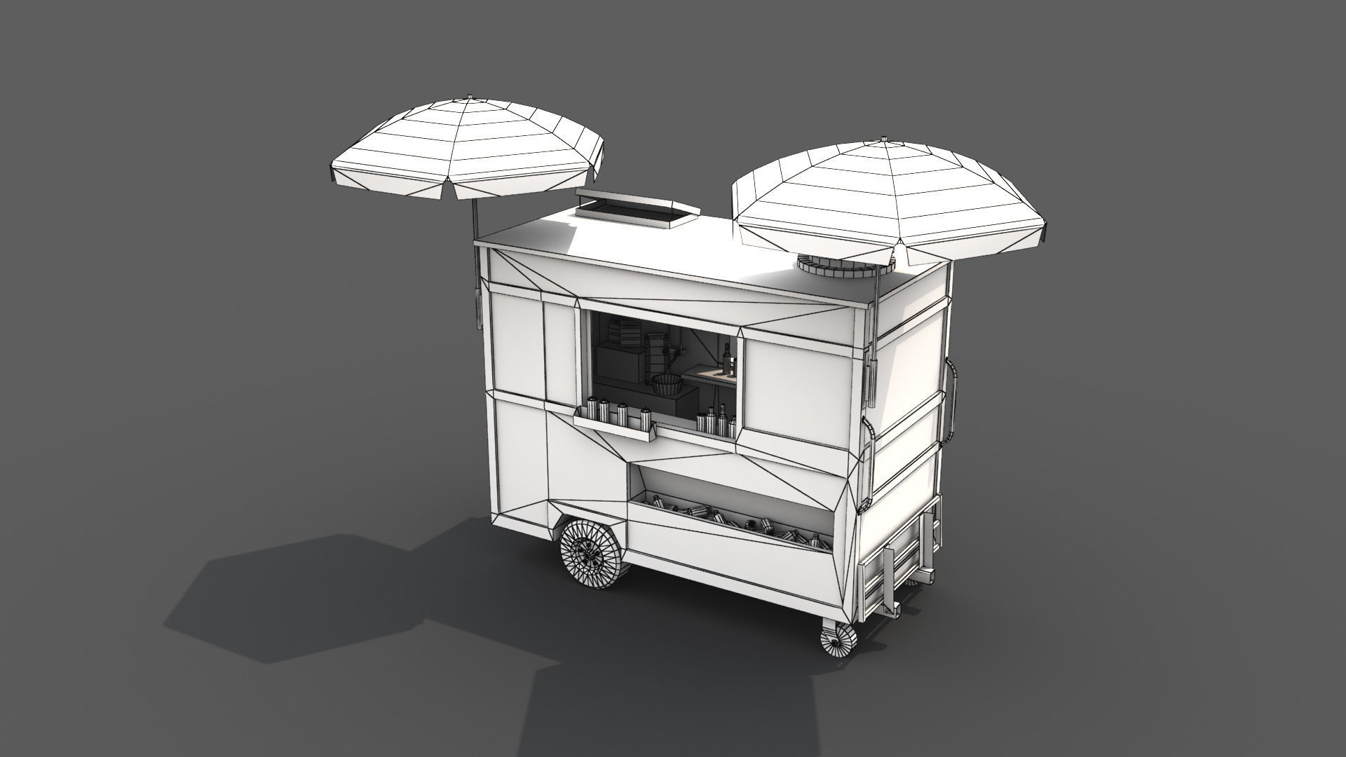 Food Cart Low-poly 3D model_9