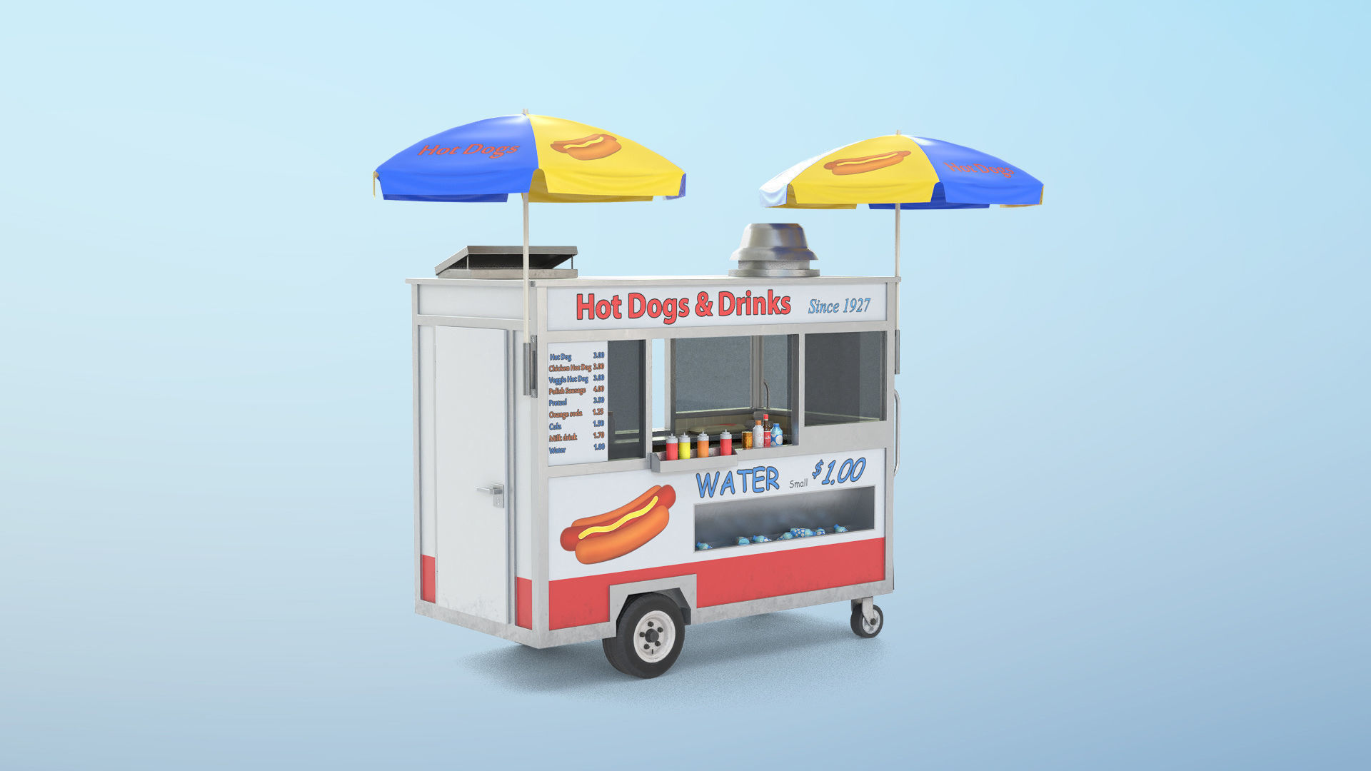 Food Cart Low-poly 3D model_3