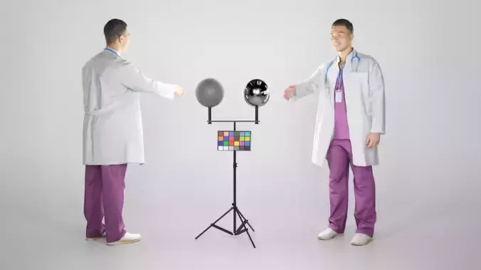 Handsome young medical doctor shaking hand 214 Low-poly 3D model