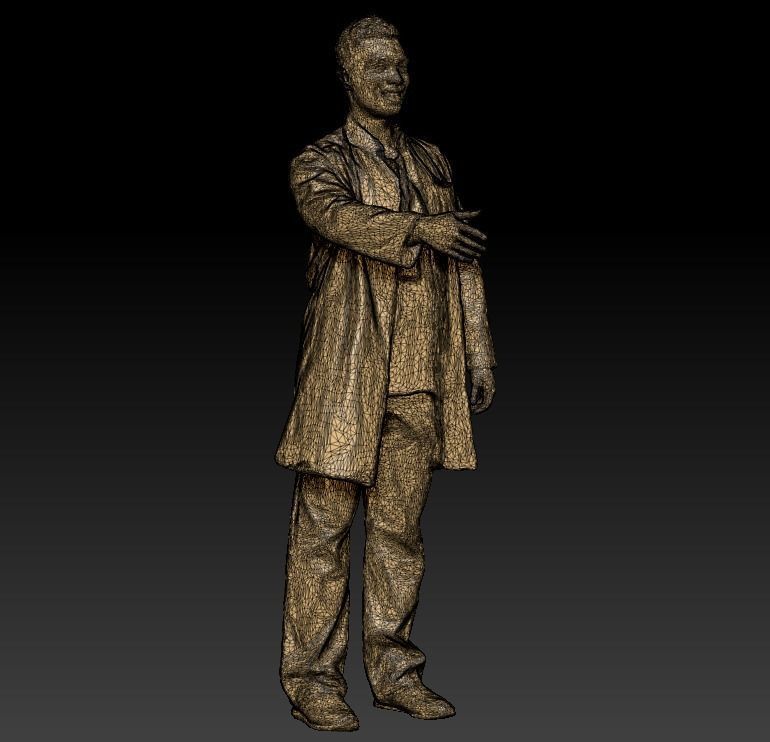 Handsome young medical doctor shaking hand 214 Low-poly 3D model_5
