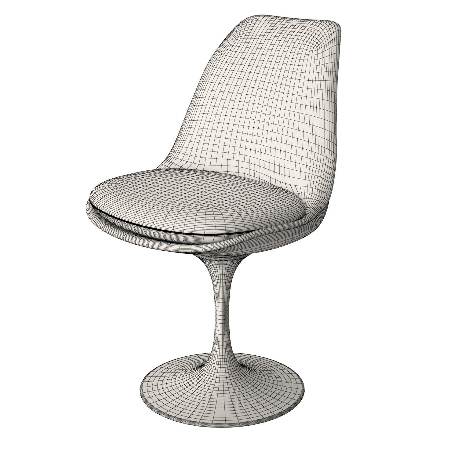 Knoll Tulip Chair Armless 3D model_2