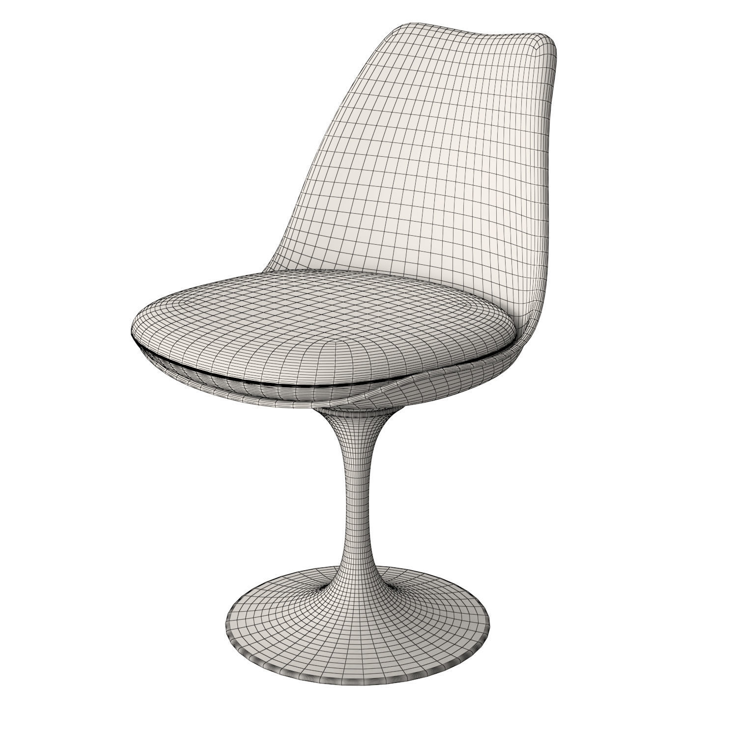 Knoll Tulip Chair Armless 3D model_1