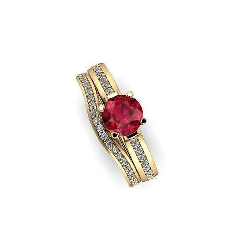 CJC1954 Ladies womans womens diamond ruby emerald Rings 3D print model