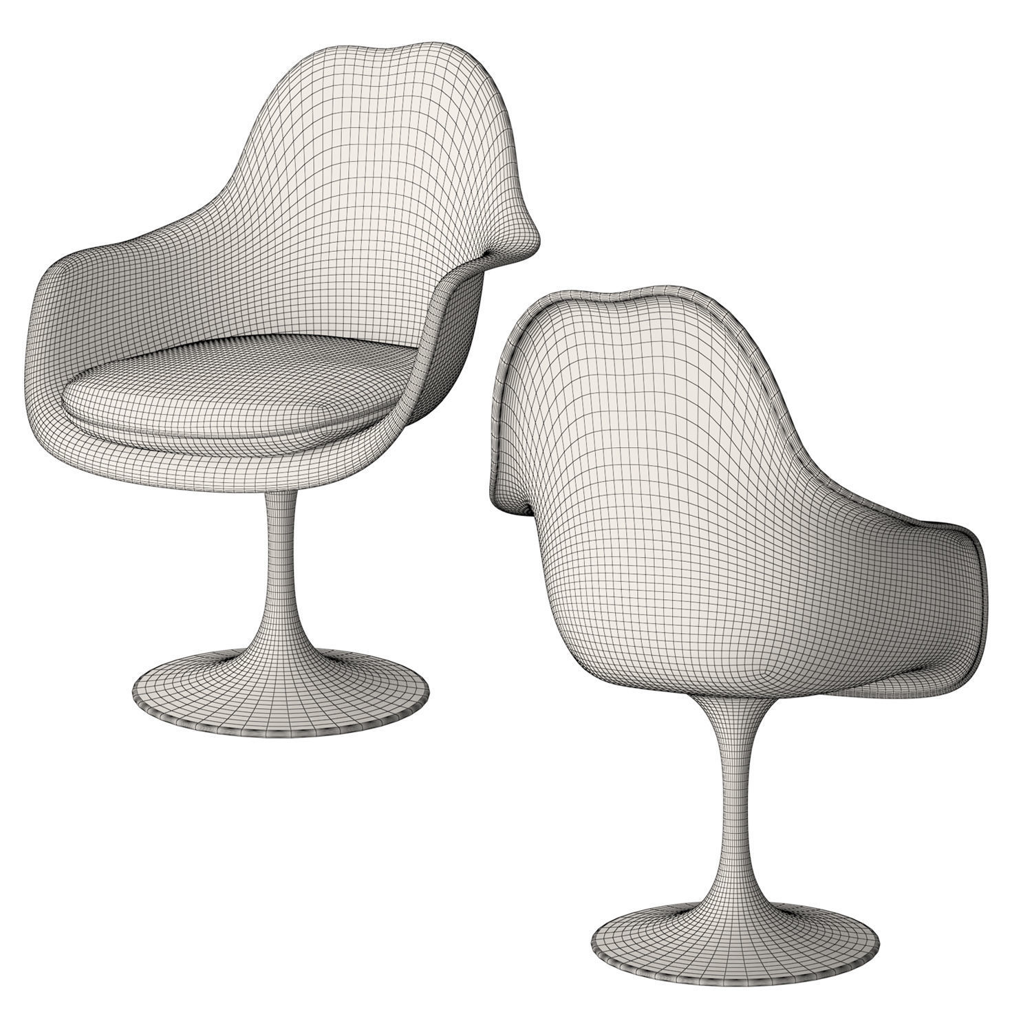 Knoll Tulip Chair Armless 3D model_7