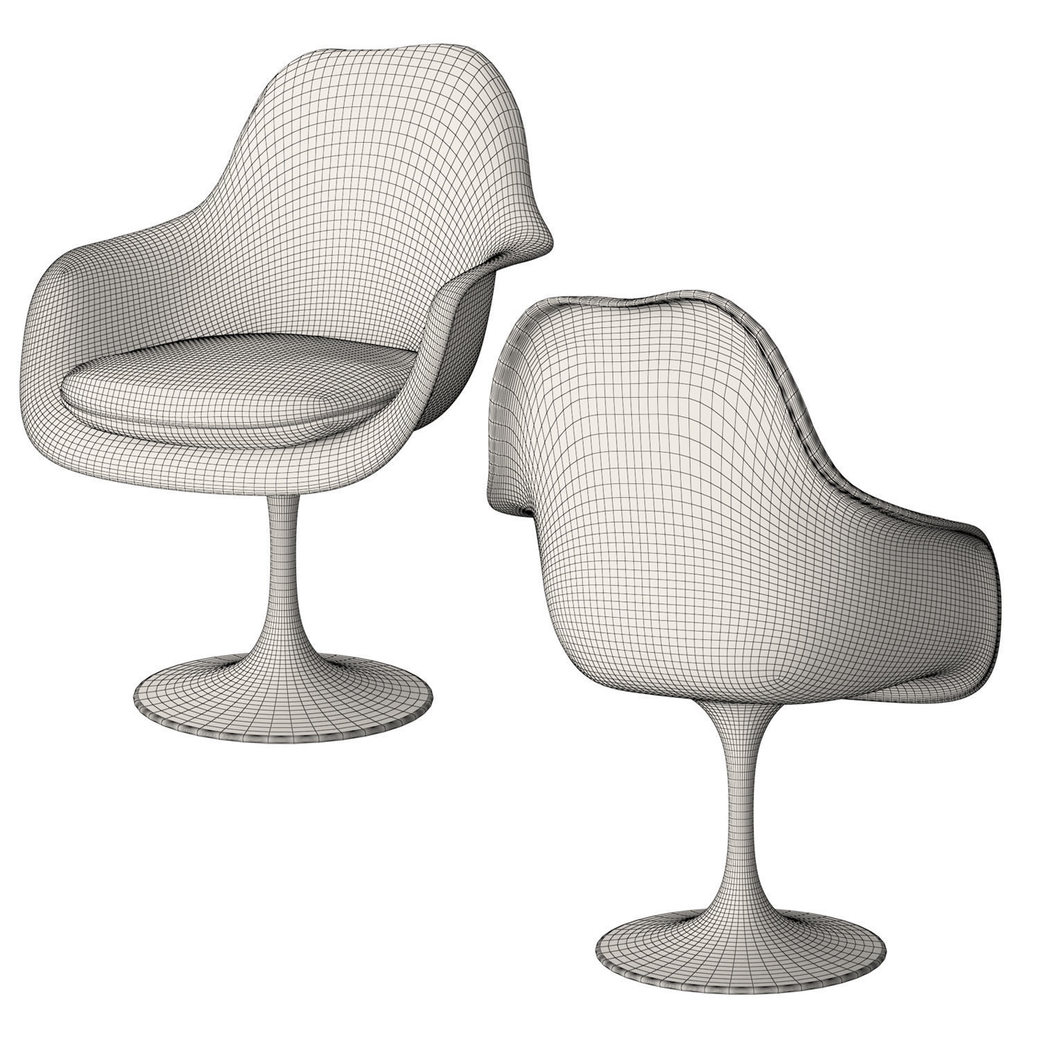 Knoll Tulip Chair Armless 3D model_6