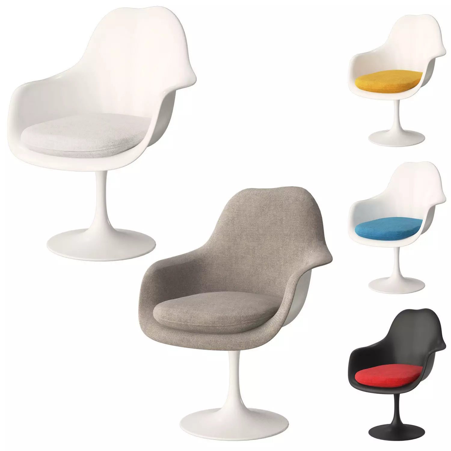 Knoll Tulip Chair Armless 3D model_0