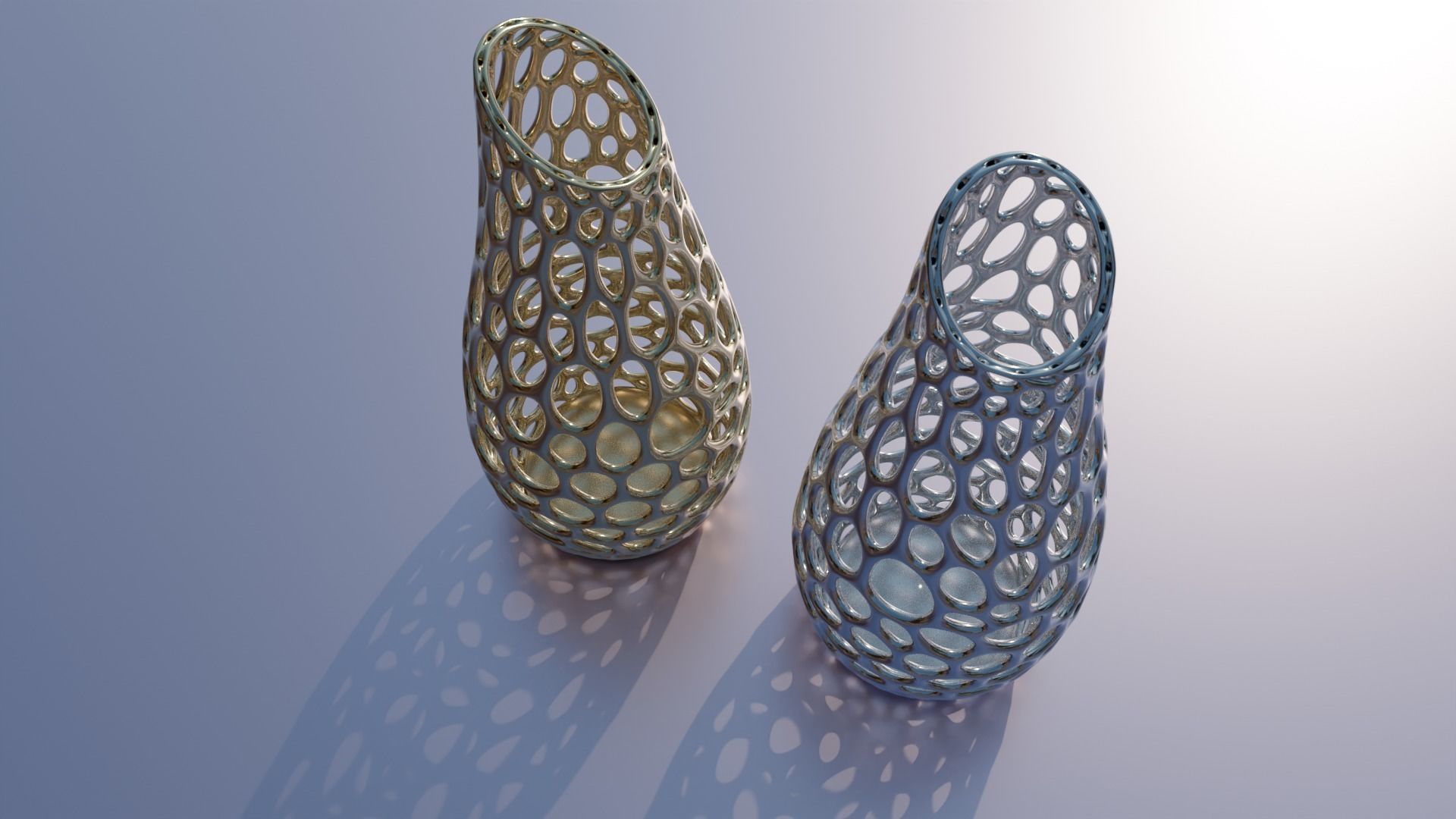Vase with Voronoi patter 3D model_4