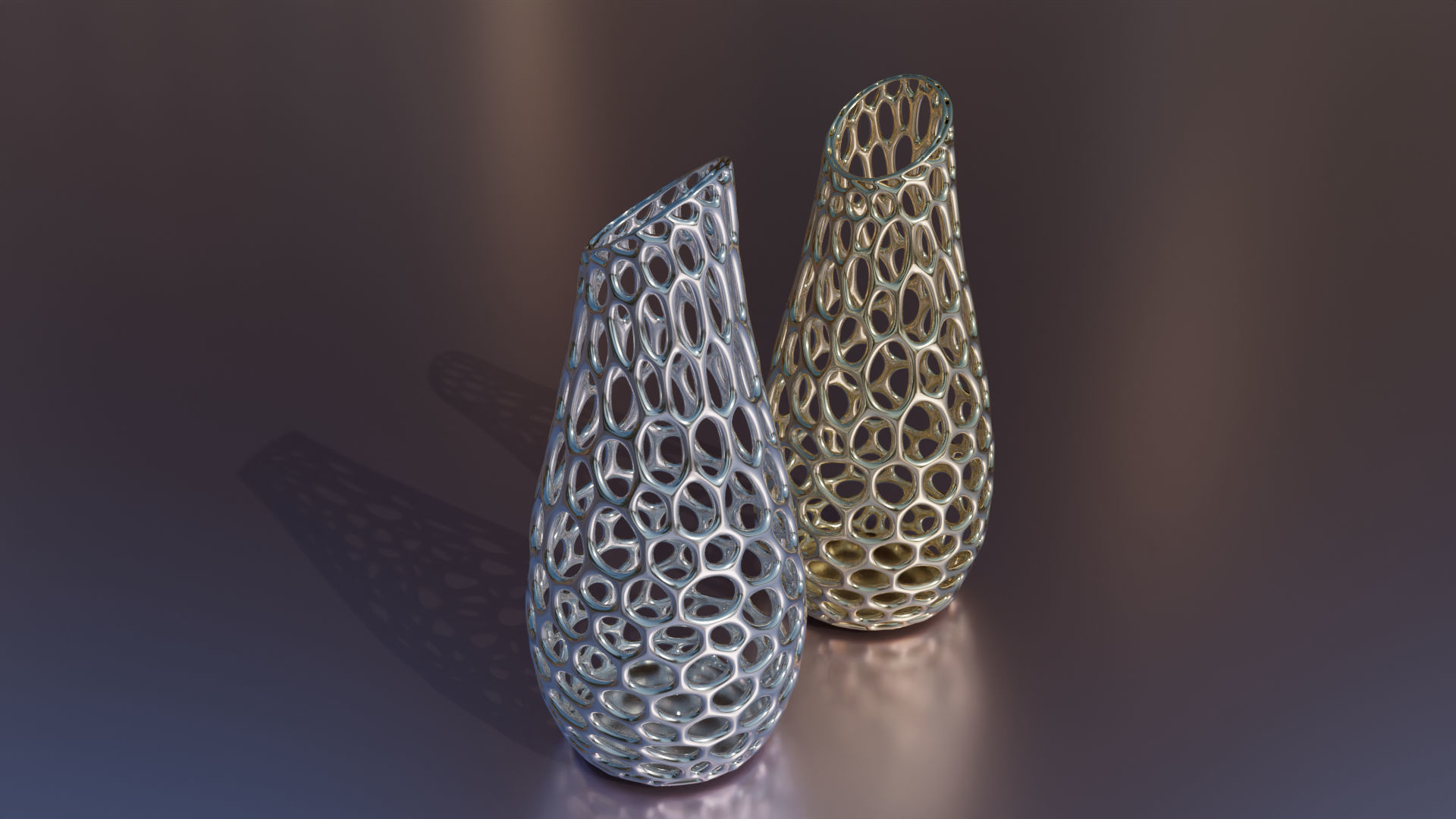 Vase with Voronoi patter 3D model_2