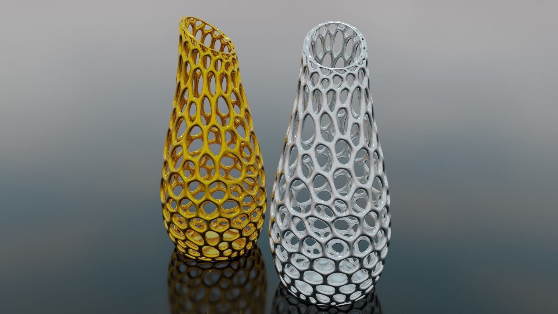 Vase with Voronoi patter 3D model_3