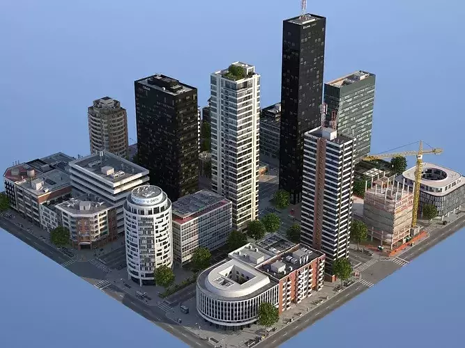 City KC9 Low-poly 3D model 2