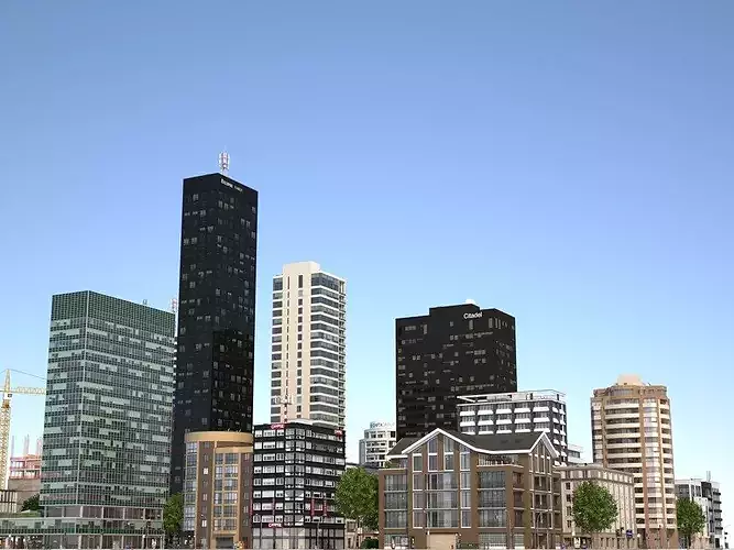 City KC9 Low-poly 3D model 6