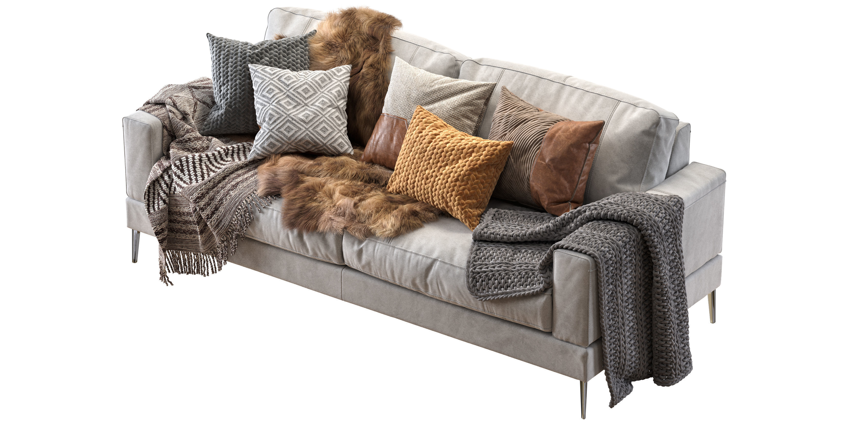 Capri sofa 210 cm 3D model_5