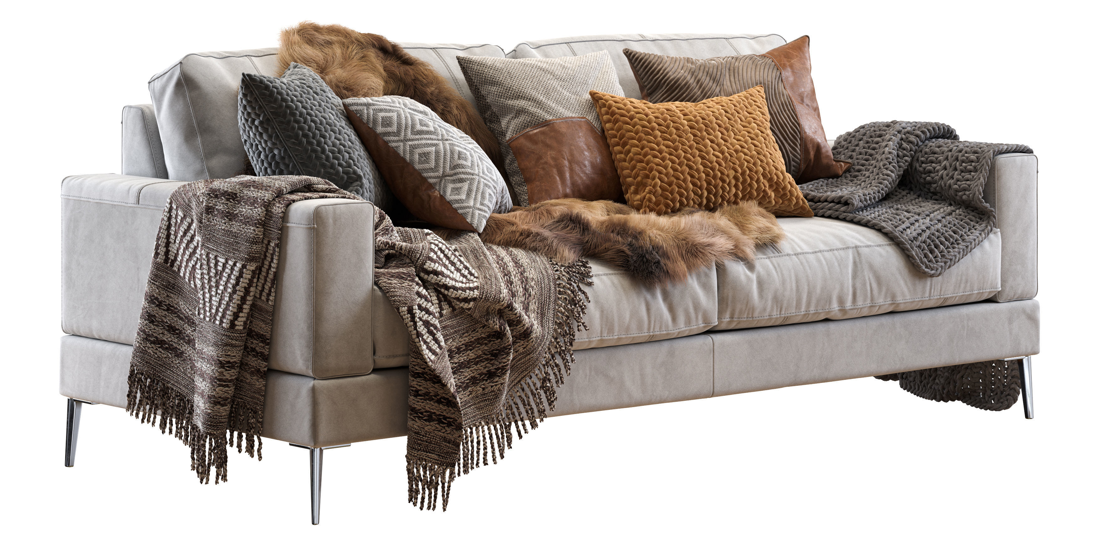 Capri sofa 210 cm 3D model_1