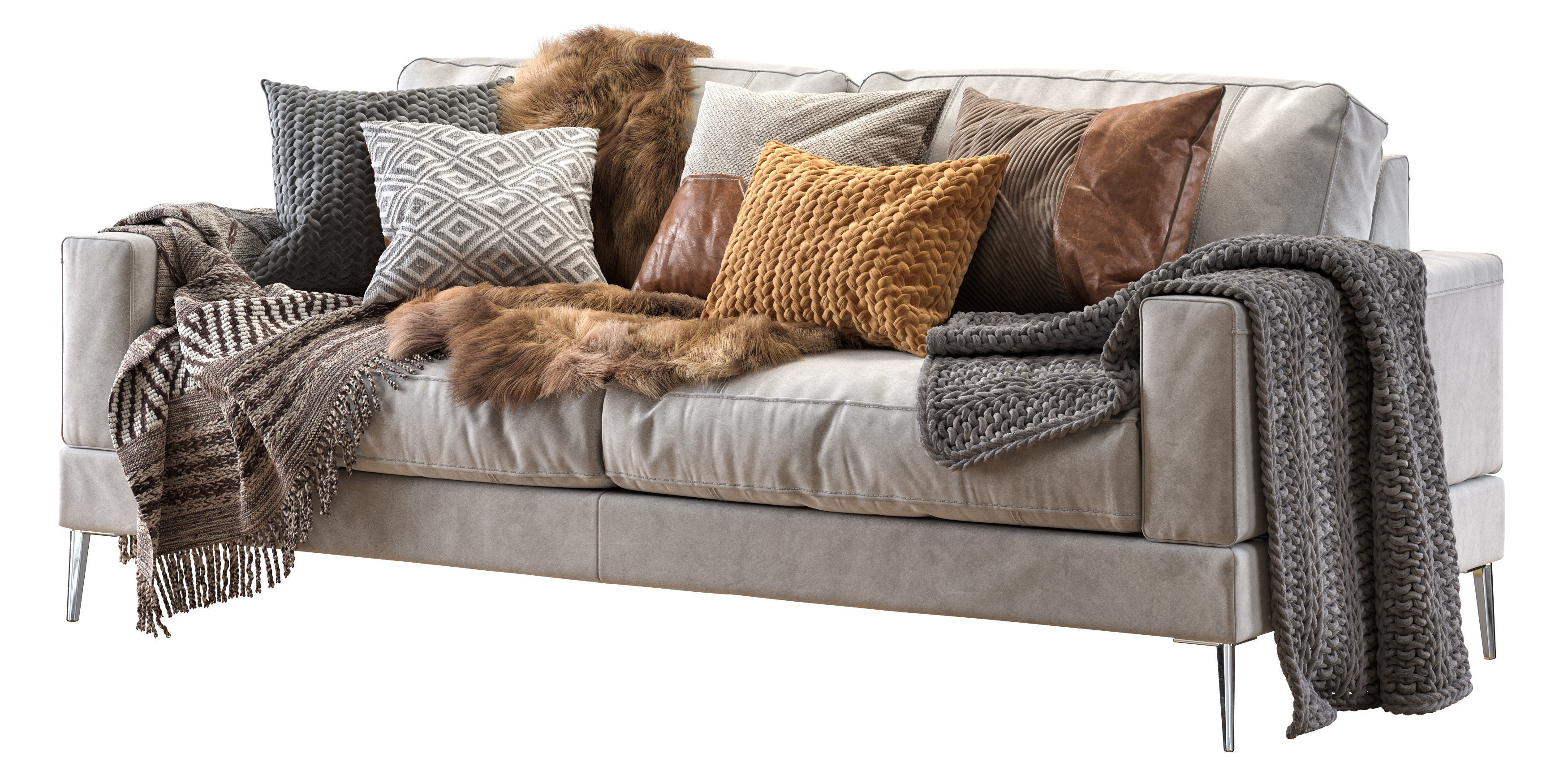 Capri sofa 210 cm 3D model_3