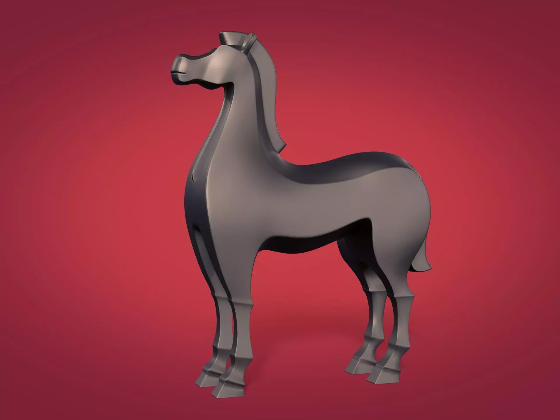 Abstract Horse Statue - Figurine -- Ready for 3D Printing 3D print model_0