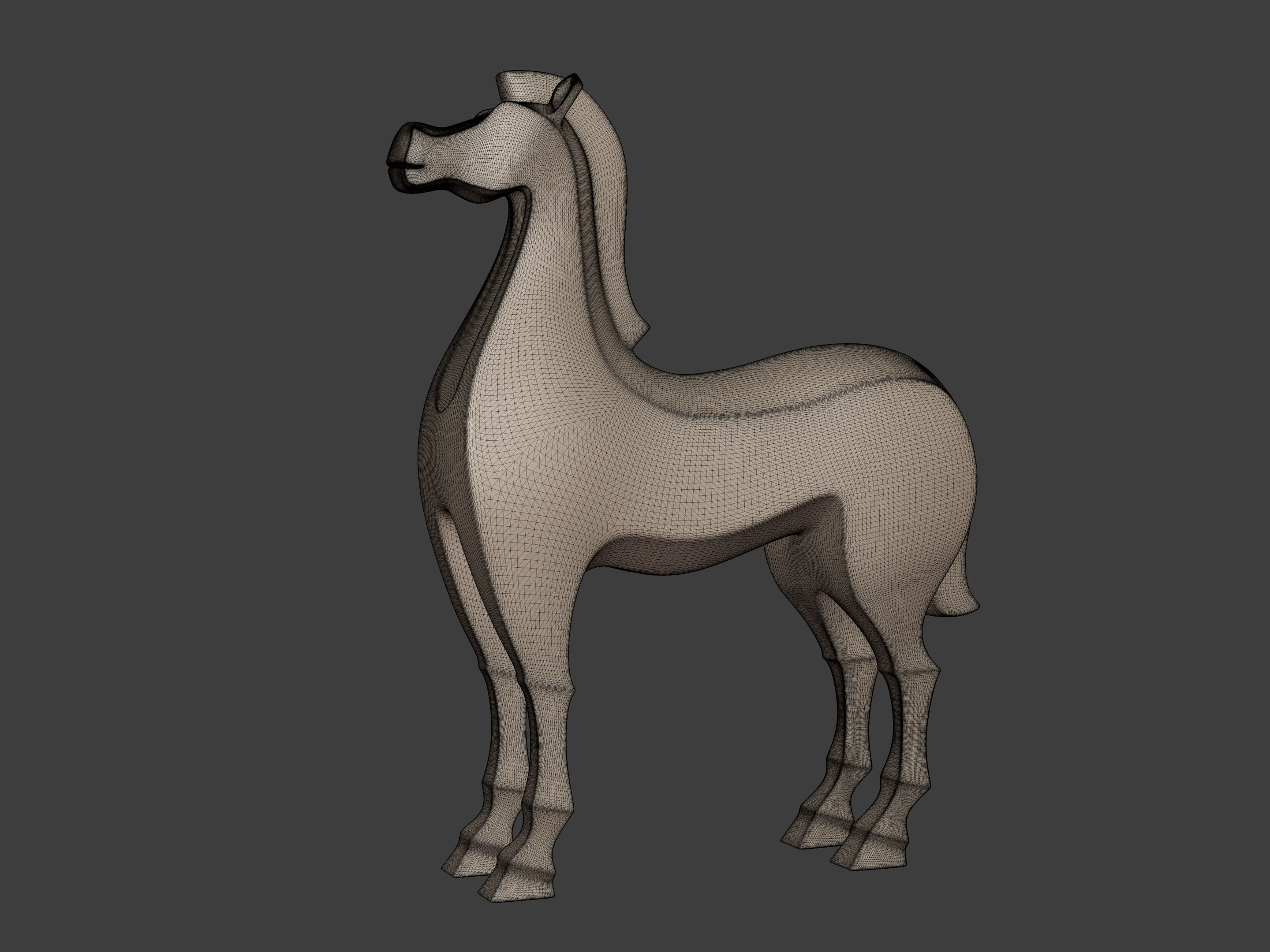 Abstract Horse Statue - Figurine -- Ready for 3D Printing 3D print model_3