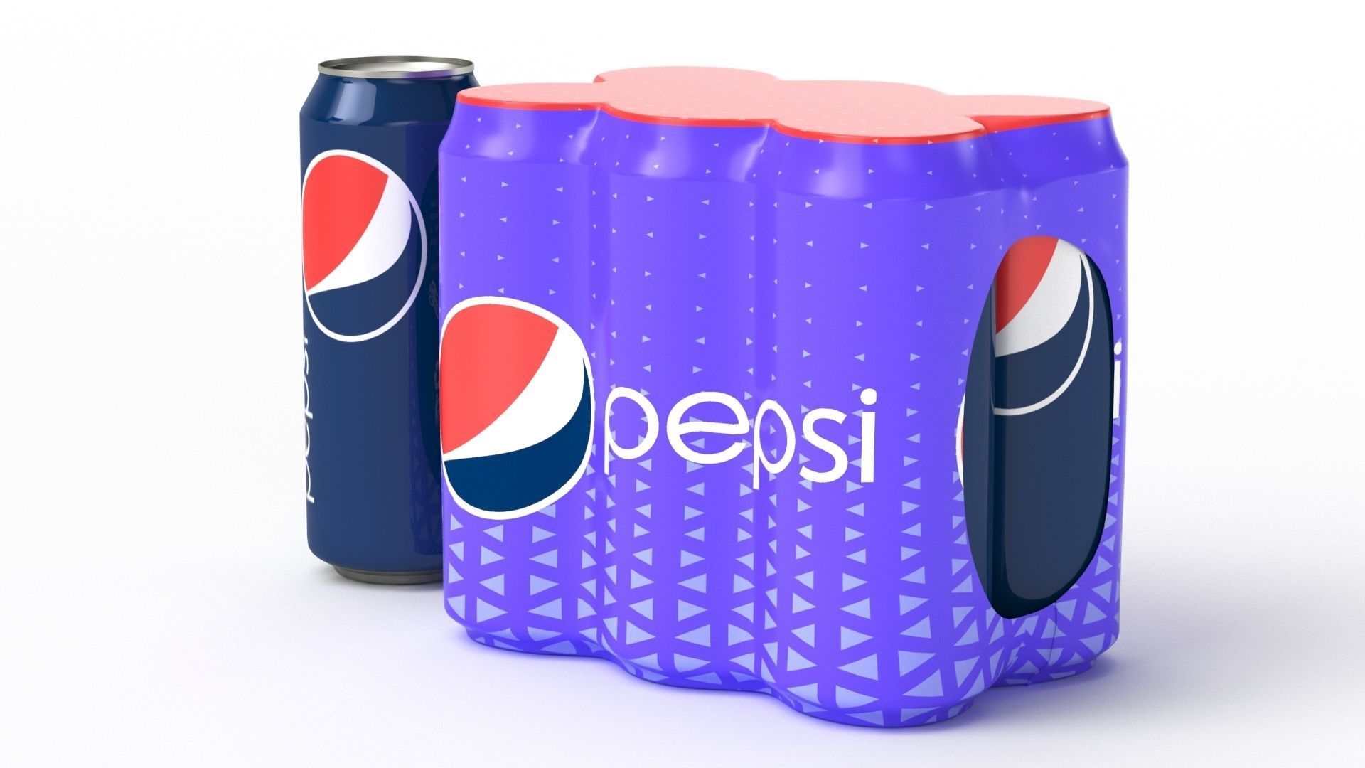 Six Pack of Cans Shrinkwrapped Packaging For 250ml 6 Cans 3D model_31