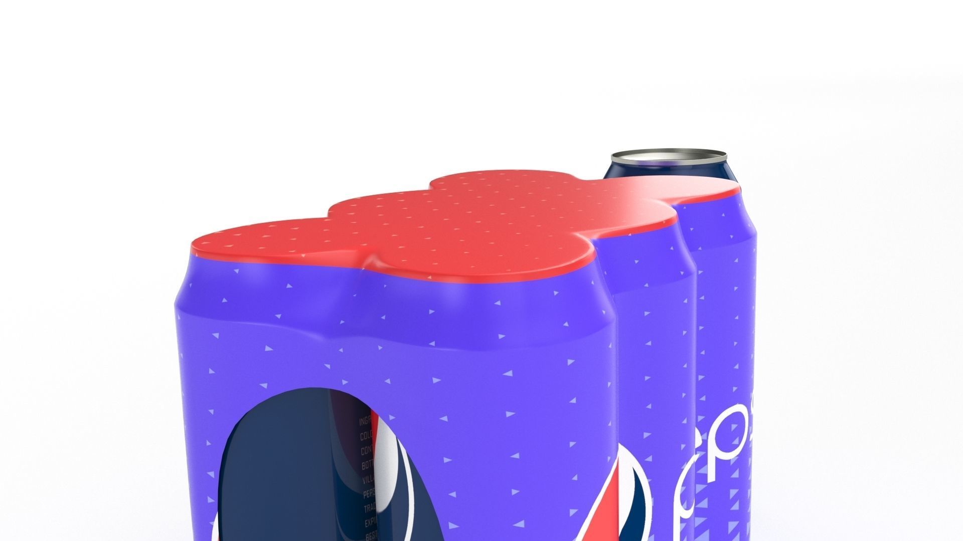 Six Pack of Cans Shrinkwrapped Packaging For 250ml 6 Cans 3D model_16