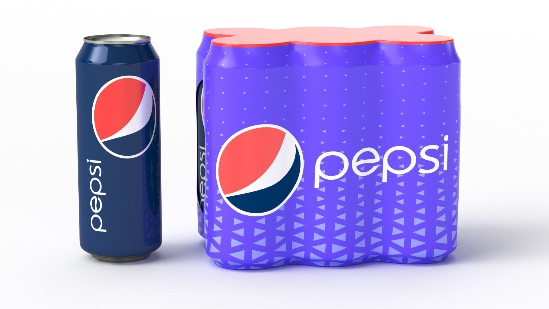 Six Pack of Cans Shrinkwrapped Packaging For 250ml 6 Cans 3D model_35