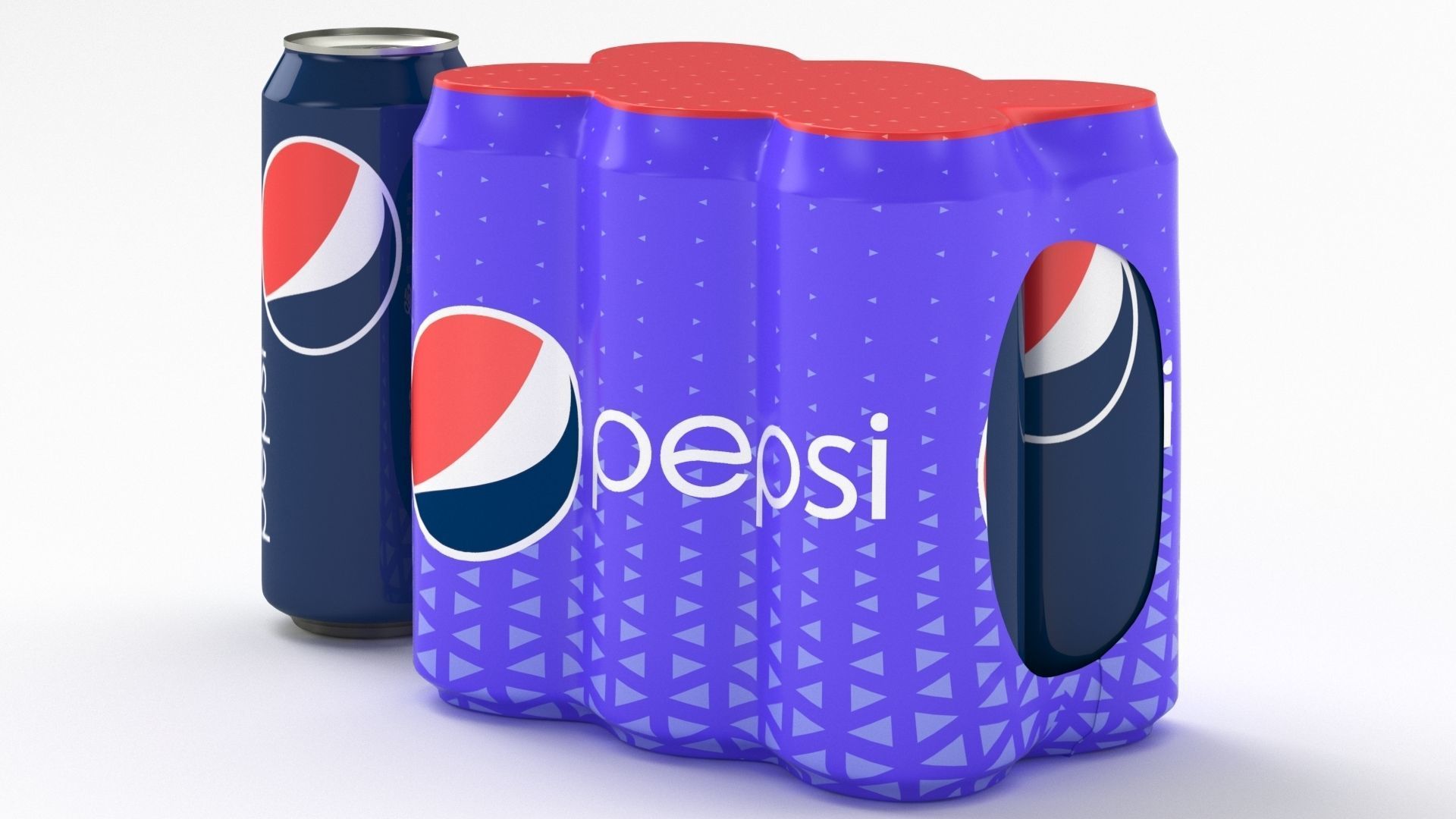 Six Pack of Cans Shrinkwrapped Packaging For 250ml 6 Cans 3D model_12