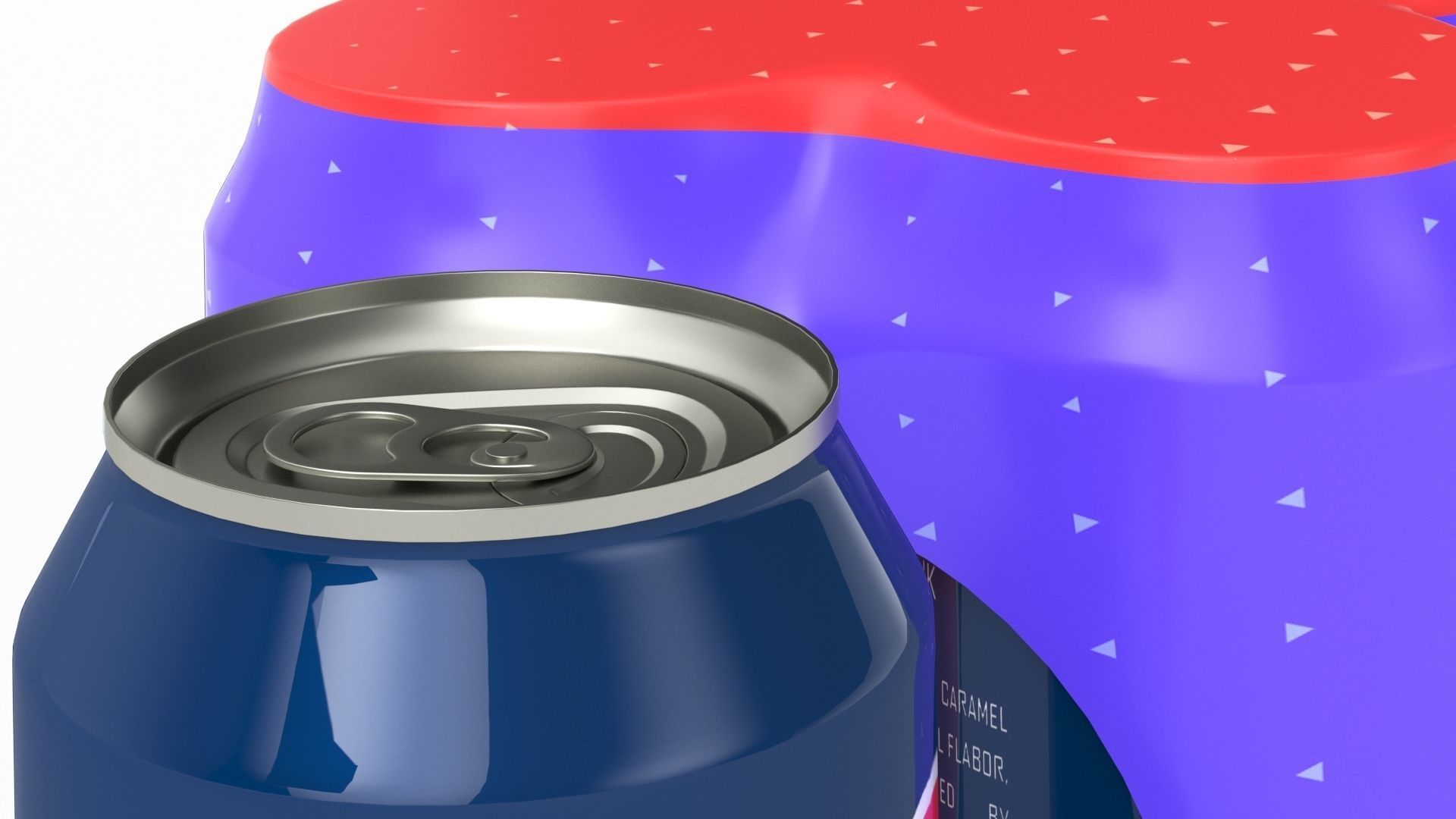 Six Pack of Cans Shrinkwrapped Packaging For 250ml 6 Cans 3D model_2