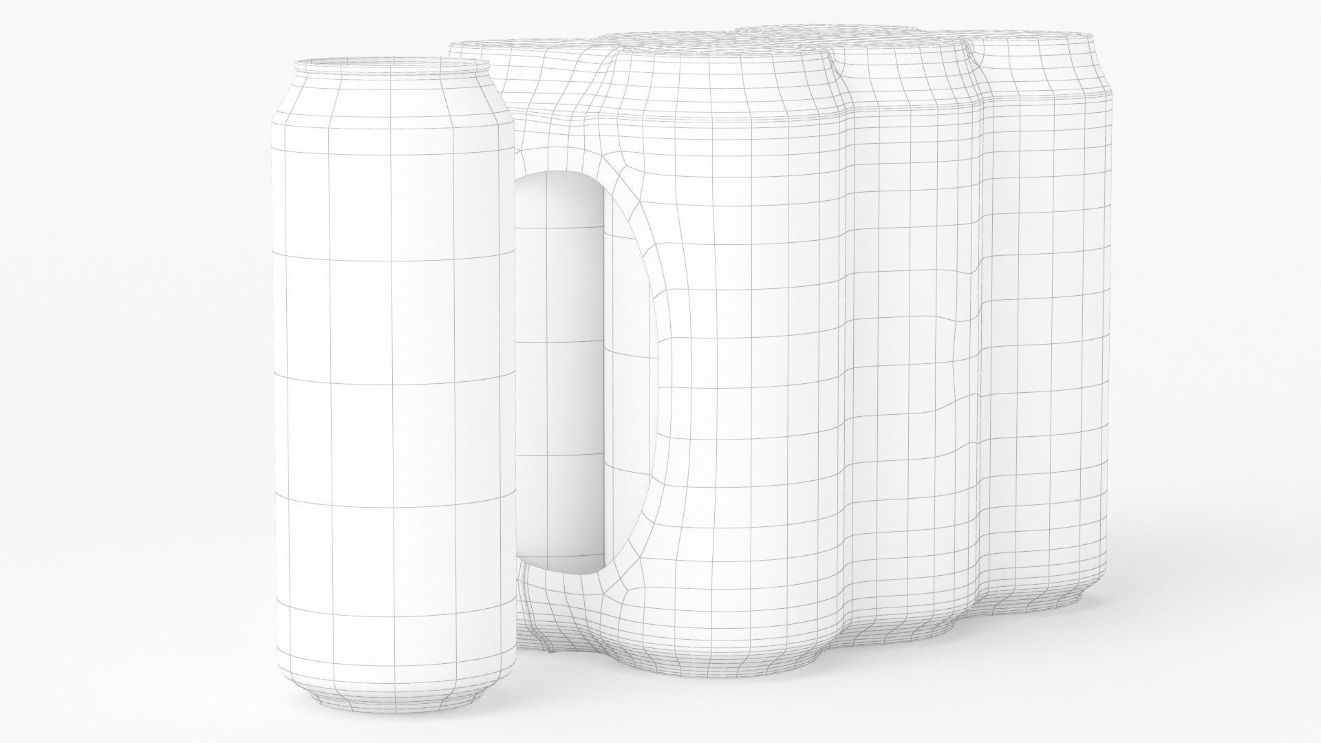 Six Pack of Cans Shrinkwrapped Packaging For 250ml 6 Cans 3D model_9