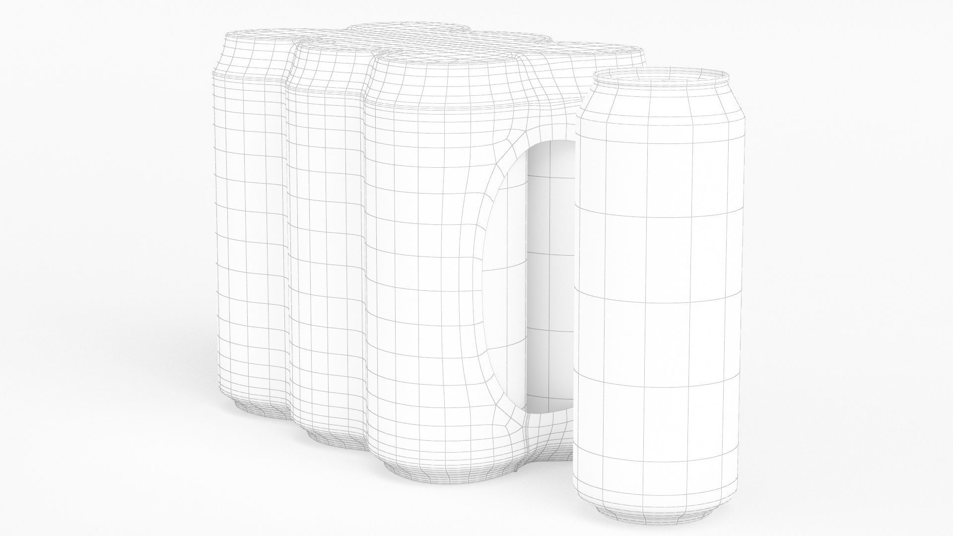 Six Pack of Cans Shrinkwrapped Packaging For 250ml 6 Cans 3D model_10