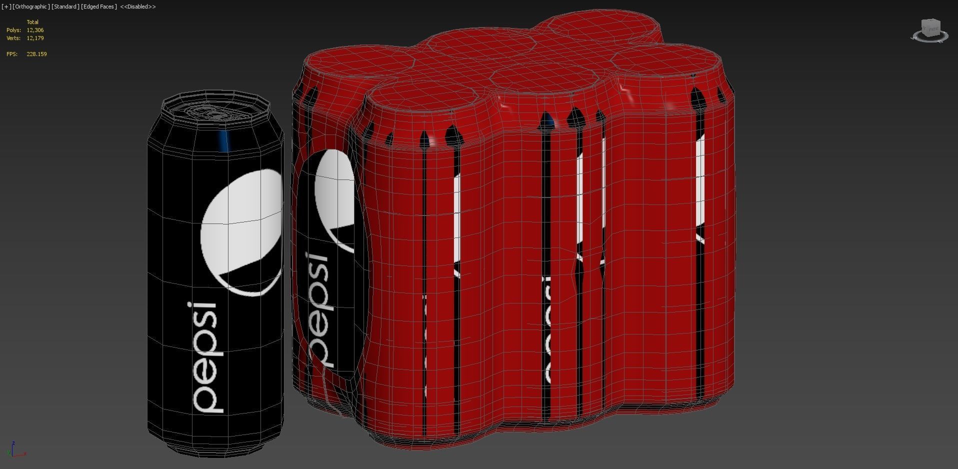 Six Pack of Cans Shrinkwrapped Packaging For 250ml 6 Cans 3D model_3