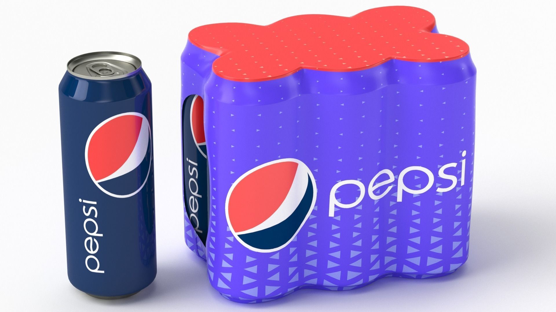 Six Pack of Cans Shrinkwrapped Packaging For 250ml 6 Cans 3D model_14