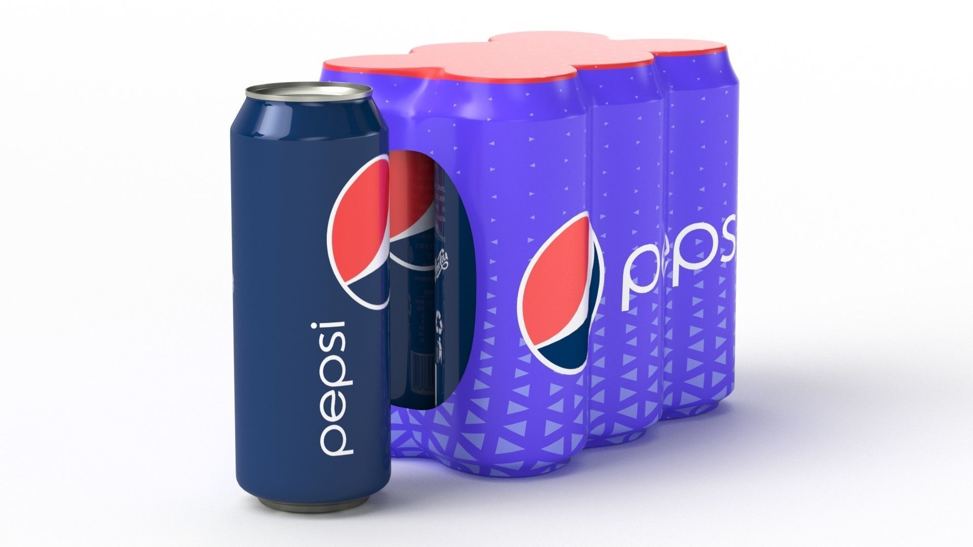 Six Pack of Cans Shrinkwrapped Packaging For 250ml 6 Cans 3D model_21