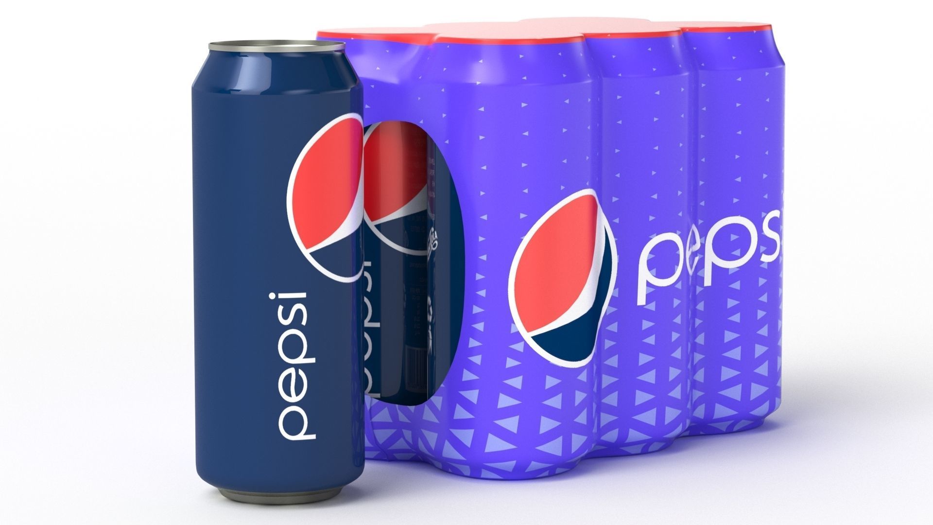 Six Pack of Cans Shrinkwrapped Packaging For 250ml 6 Cans 3D model_17