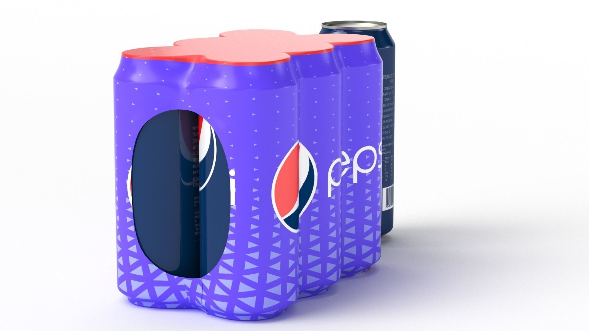 Six Pack of Cans Shrinkwrapped Packaging For 250ml 6 Cans 3D model_28
