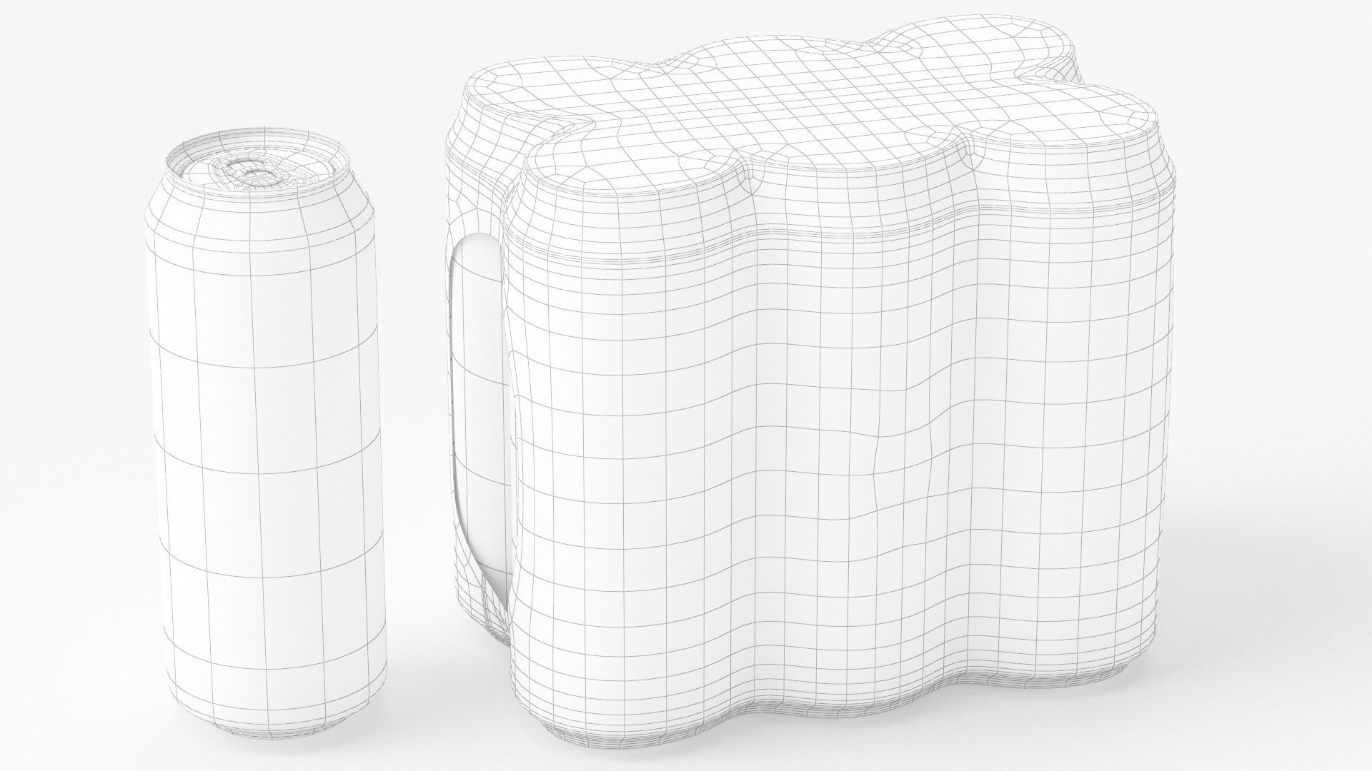 Six Pack of Cans Shrinkwrapped Packaging For 250ml 6 Cans 3D model_7