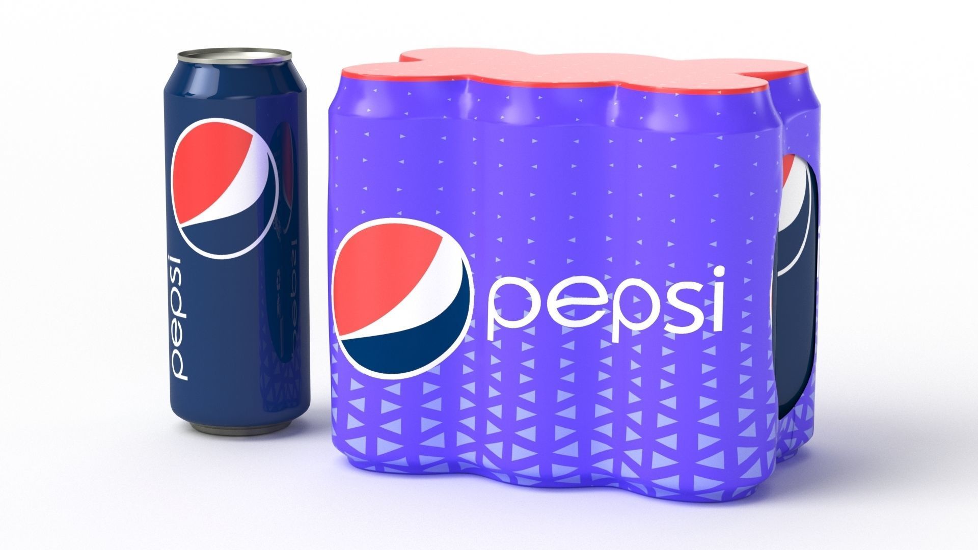 Six Pack of Cans Shrinkwrapped Packaging For 250ml 6 Cans 3D model_32