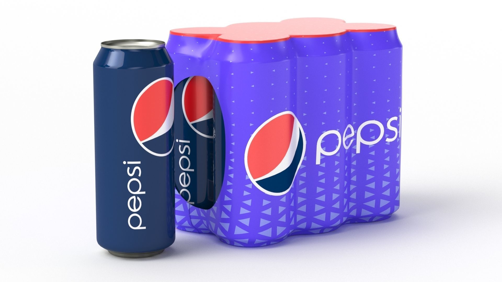 Six Pack of Cans Shrinkwrapped Packaging For 250ml 6 Cans 3D model_20