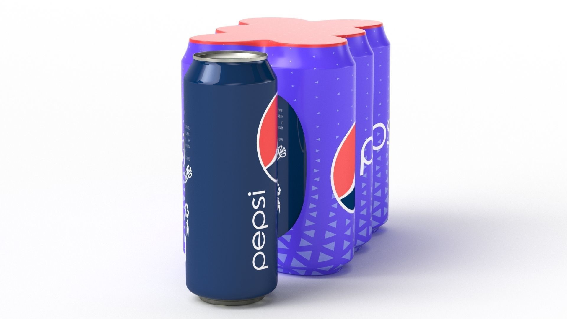 Six Pack of Cans Shrinkwrapped Packaging For 250ml 6 Cans 3D model_22