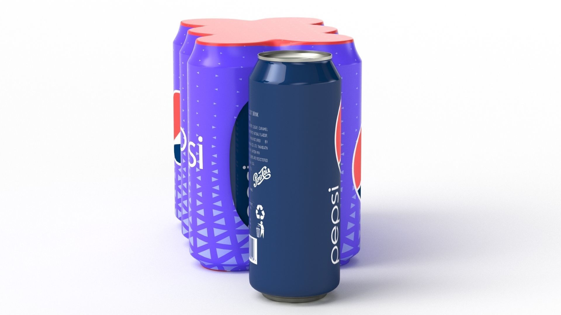 Six Pack of Cans Shrinkwrapped Packaging For 250ml 6 Cans 3D model_23