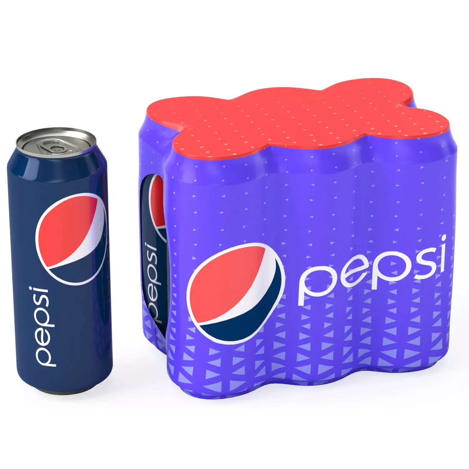 Six Pack of Cans Shrinkwrapped Packaging For 250ml 6 Cans 3D model_0